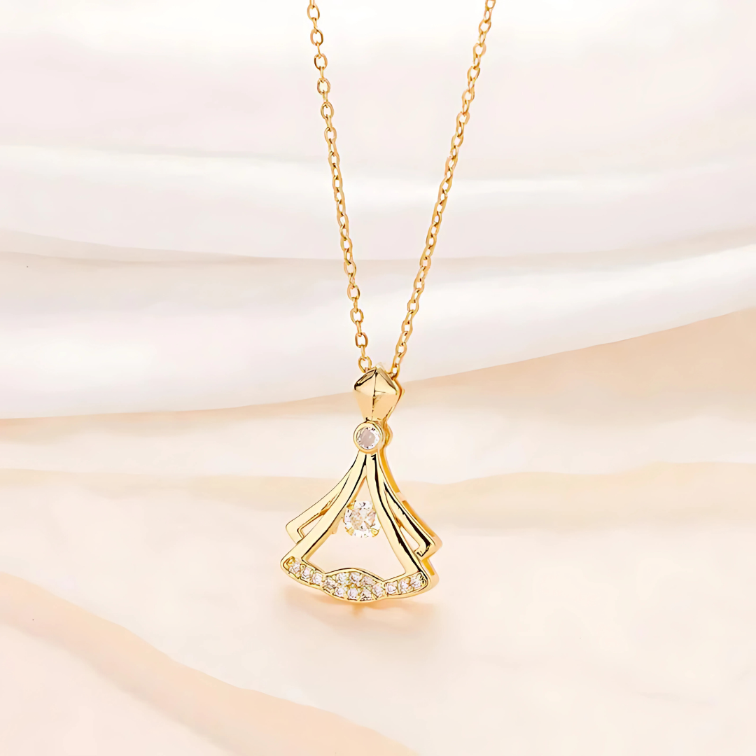 Premium Gold Plated Fan Necklace – Everyday Elegance