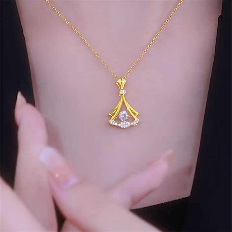 Premium Gold Plated Fan Necklace – Everyday Elegance