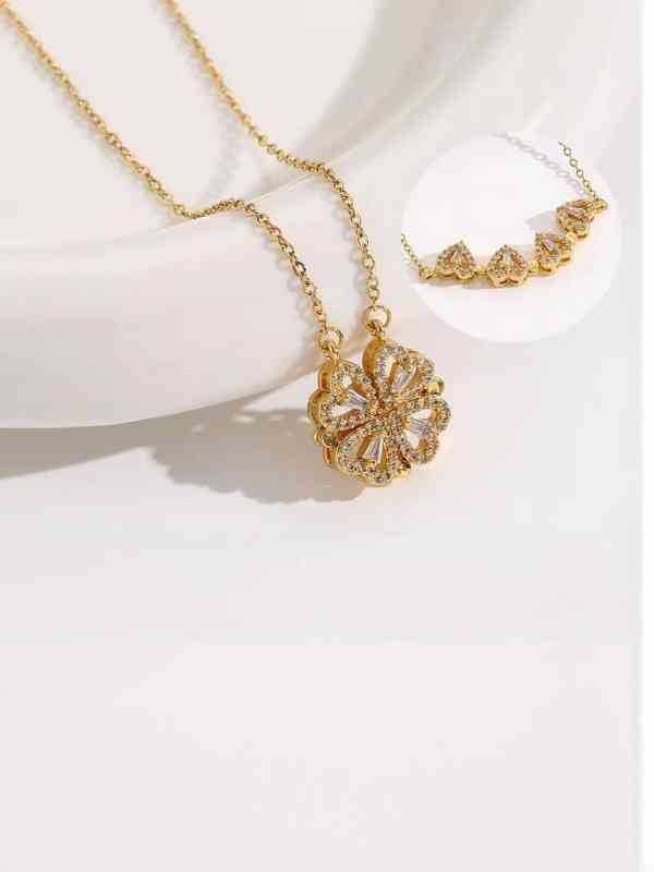 Magnetic Golden Flower Pendent
