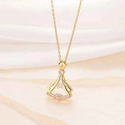 Gold plated fan necklace