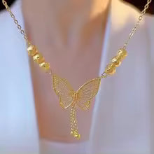 Elegant 18K Gold Butterfly Pendant Necklace for Women | Premium Arabic Style Fashion Jewelry | Daily & Occasion Wear Gift Necklace