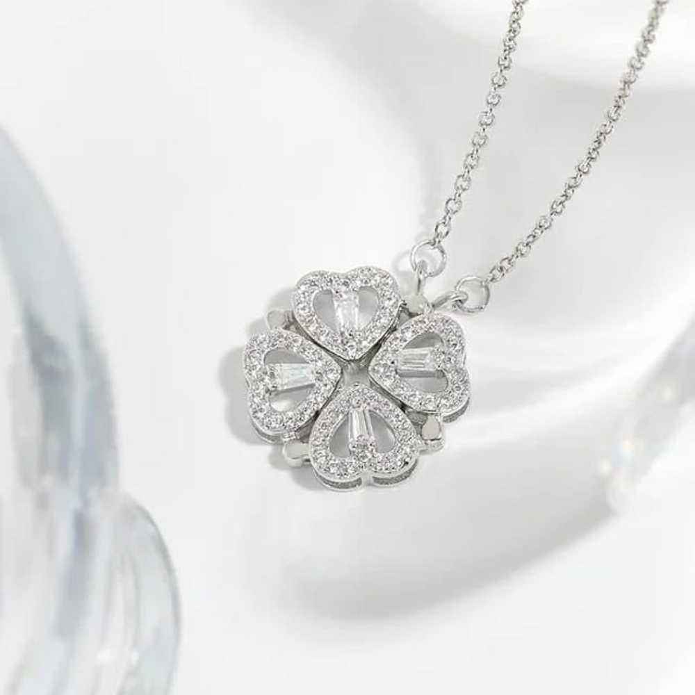 Magnetic Silver Flower Pendent